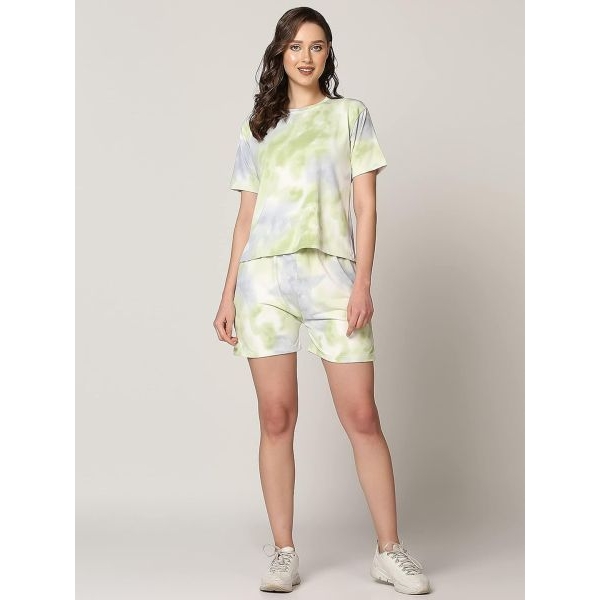 Fancyra Women Top & Shorts Set Multicolor Printed Nightwear - Image 5