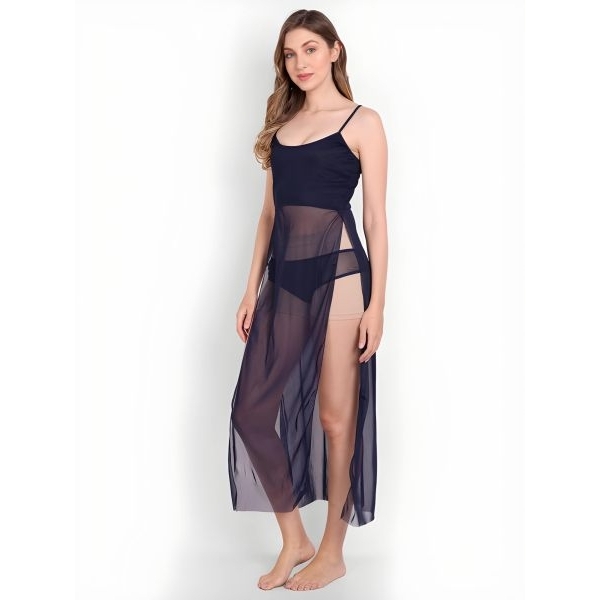 Fancyra Women Transparent Long Hot Babydoll Lingerie Nighty - Image 2