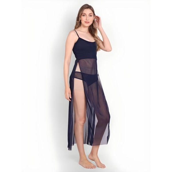 Fancyra Women Transparent Long Hot Babydoll Lingerie Nighty - Image 3
