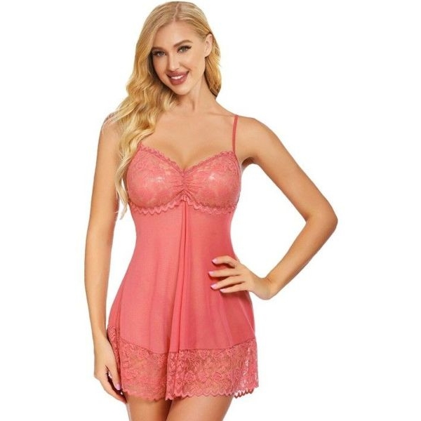 Fancyra Women Transparent Net Lace Babydoll Lingerie Nighty - Image 2
