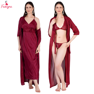Fancyra Women's 4 Piece Nightwear Set