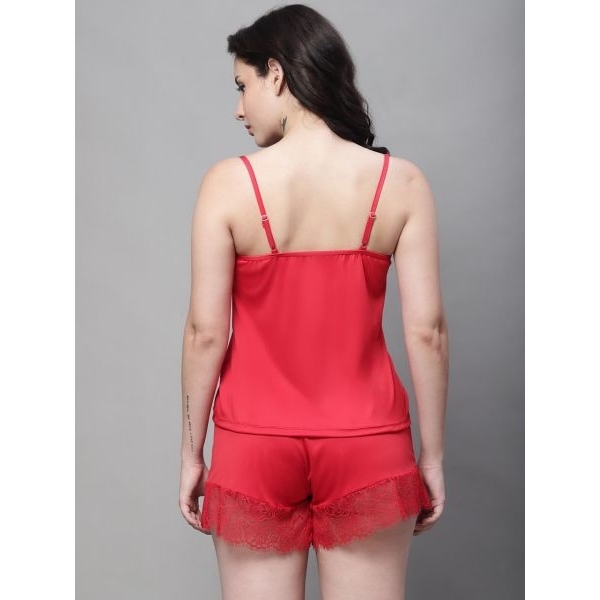 Fancyra Women's & Girl's Stylish Hot Night Suits, Cami Top & Shorts Pajama Set - Image 4