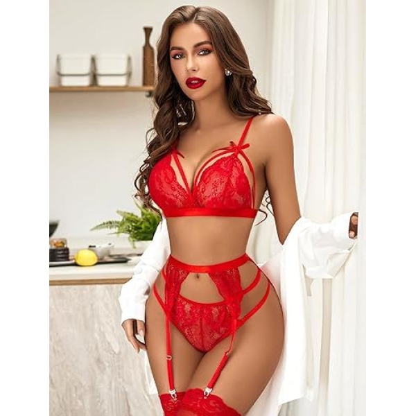 Garter Belt with Adjustable Straps & Thigh-High Stockings