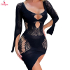 Fancyra WomenTight Stripes Hot Drill Temptation Perspective Mesh Bodystocking Lingerie