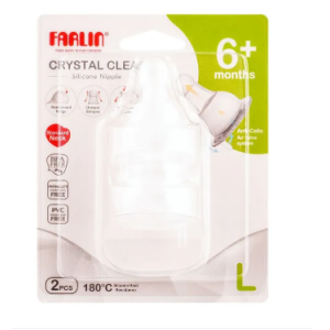 Farlin Anti-Colic Silicone Nipple 2 PCS Standard Neck 6M+