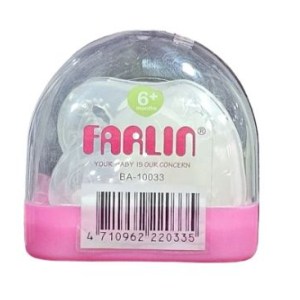 Farlin Glow In The Dark BPA-free Pacifier Mouth Shape Infant Toddler Baby Soother Nipple for 6+ Months