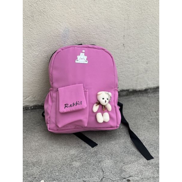 Fashionable Mini Backpack for Girls – Cute Bear Charm Bag - Image 3