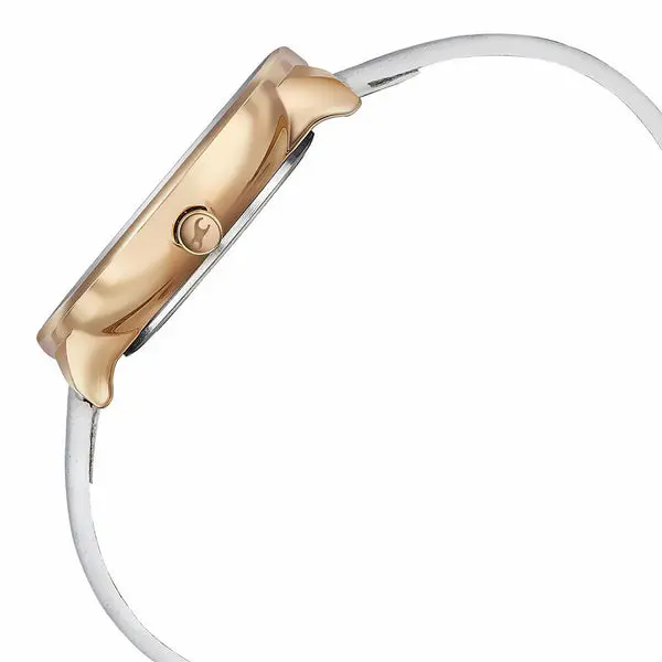 Fastrack Stunners Multifunction Rose Gold Dial White Leather Strap Watch For Girls - Image 4