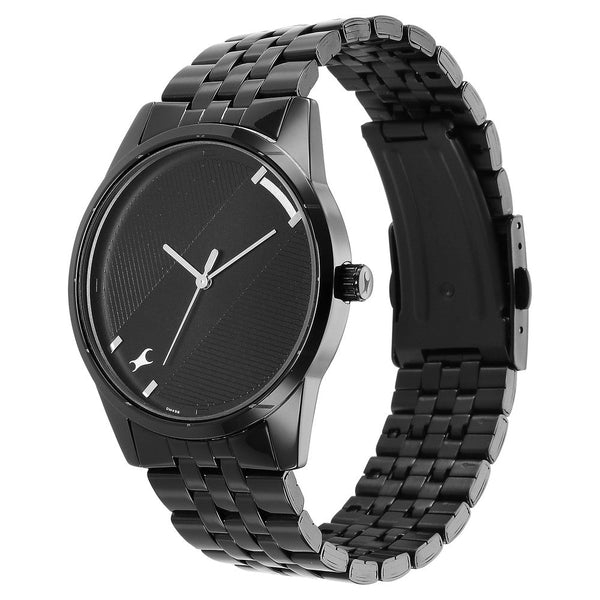 Fastrack Stunners Quartz Analog Black Dial Metal Strap Watch for Guys - Image 4