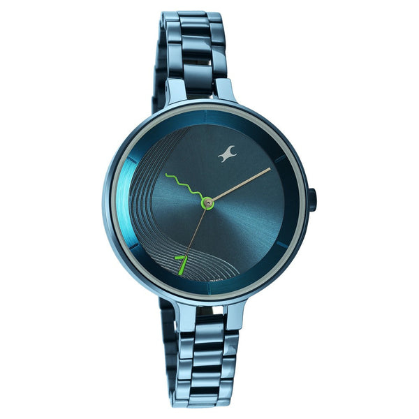Fastrack Stunners Quartz Analog Blue Dial Metal Strap Watch for Girls - Image 2