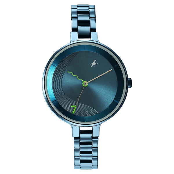 Fastrack Stunners Quartz Analog Blue Dial Metal Strap Watch for Girls - Image 3