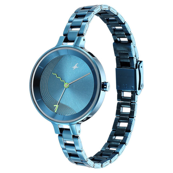 Fastrack Stunners Quartz Analog Blue Dial Metal Strap Watch for Girls - Image 4