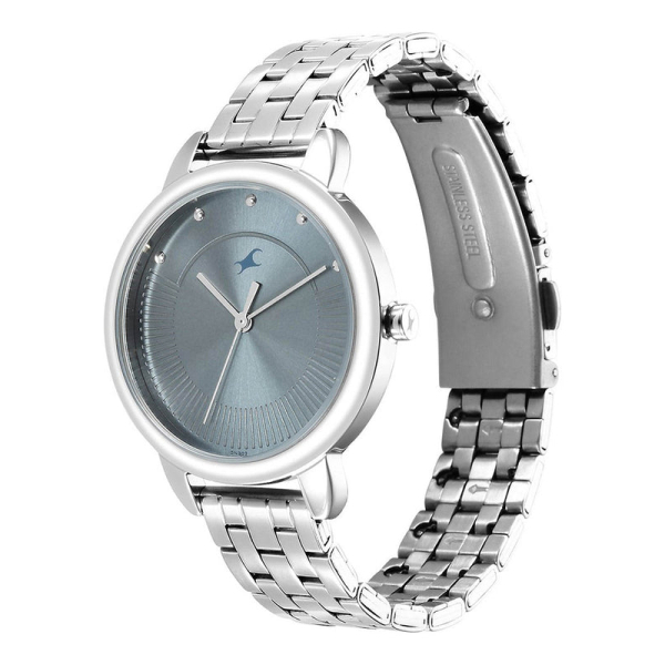 Fastrack Stunners Quartz Analog Blue Dial Metal Strap Watch for Girls 6282SM02 - Image 3