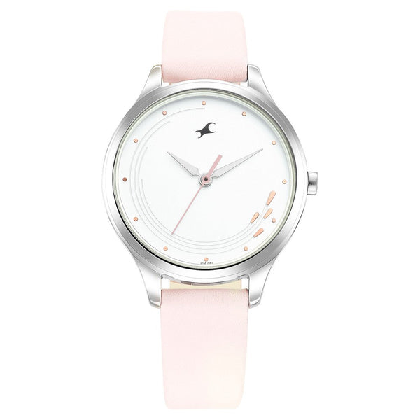 Fastrack Stunners Quartz Analog White Dial Leather Strap Watch for Girls - Image 3