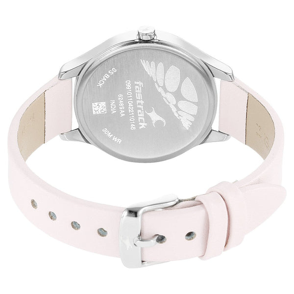 Fastrack Stunners Quartz Analog White Dial Leather Strap Watch for Girls - Image 6