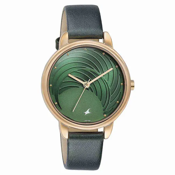 Fastrack Stunners Quartz Multifunction Green Dial Leather Strap Watch for Girls - Image 2