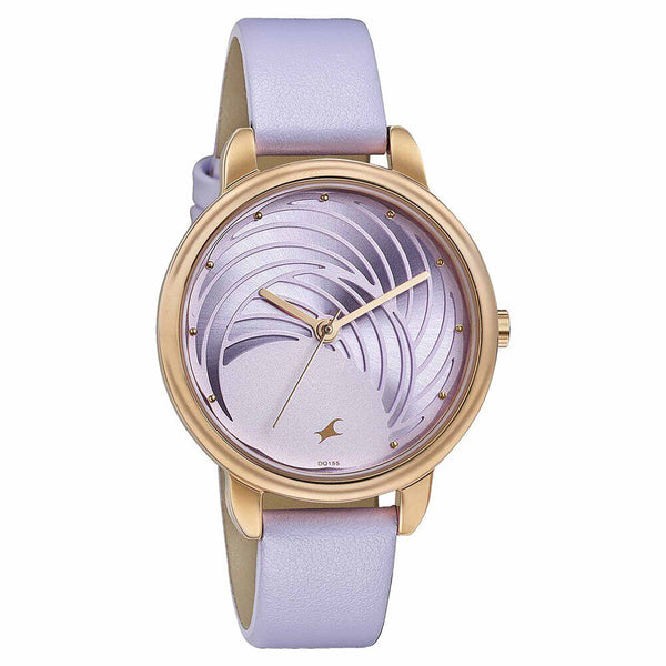Fastrack Stunners Quartz Multifunction Purple Dial Leather Strap Watch for Girls - Image 2