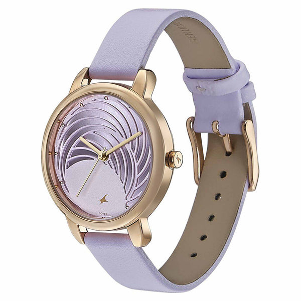 Fastrack Stunners Quartz Multifunction Purple Dial Leather Strap Watch for Girls - Image 3