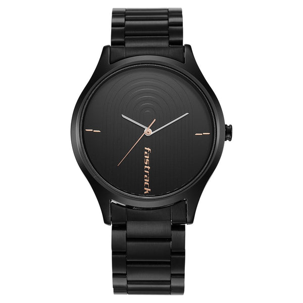 Fastrack Style Up Quartz Analog Black Dial Stainless Steel Strap Watch for Guys - Image 3