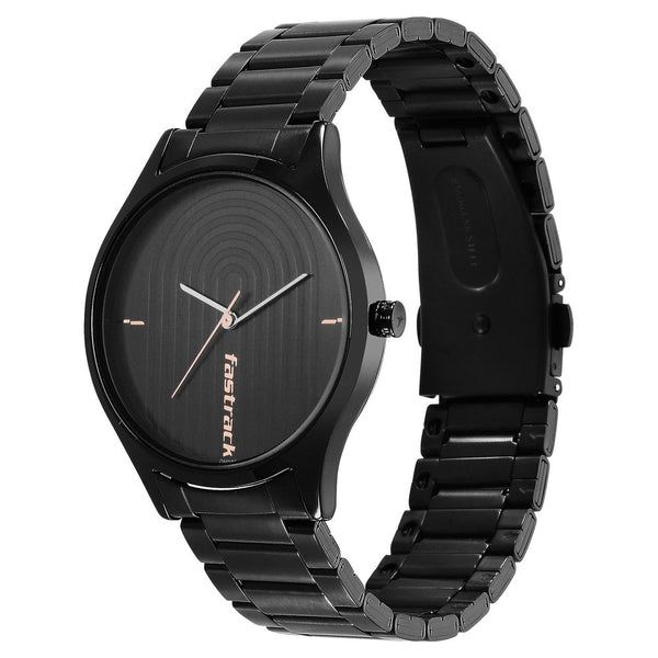 Fastrack Style Up Quartz Analog Black Dial Stainless Steel Strap Watch for Guys - Image 4