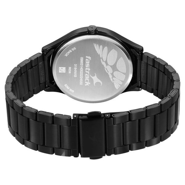 Fastrack Style Up Quartz Analog Black Dial Stainless Steel Strap Watch for Guys - Image 6