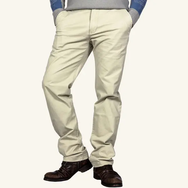 VIRJEANS (VJC835) Stretchable Chinos Cotton Pant For Men-Light Cream - Image 5