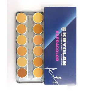 Kryolan Professional Make-up Supra 12 Color Palette 40ml With Free Lipliner By Genuine Collection