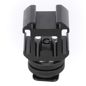 Hot Shoe Extension Camera Hot Shoe Mount, Aluminium Alloy Dual Layer Screw