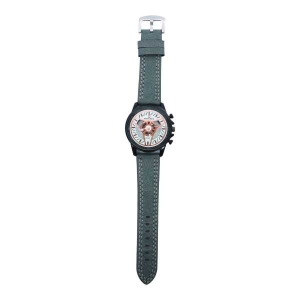 Black Color Unisex Dial Casual Grey Leather Strap Watch