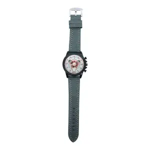 Black Color Unisex Dial Casual Grey Leather Strap Watch