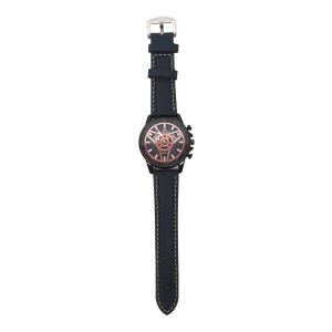 Black ColorUnisex Dial Casual Leather Strap Watch