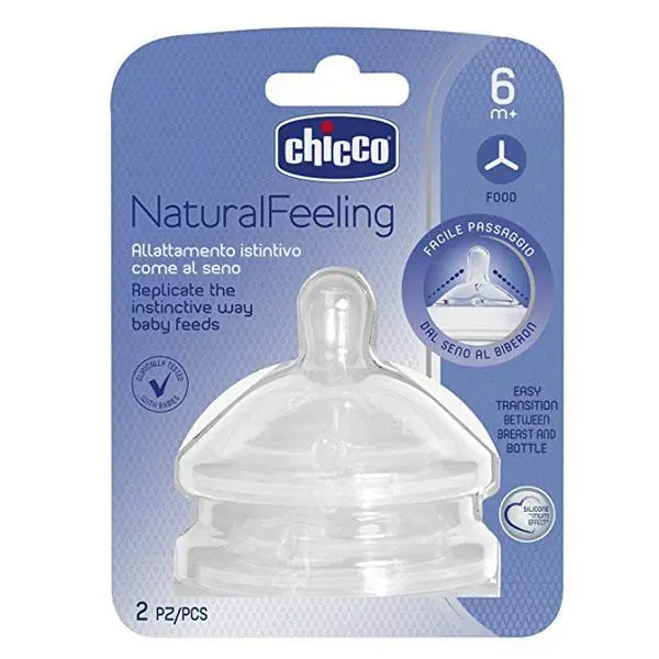 Chicco 2 Teats Natural Feeling 6M+ F Food - Image 2