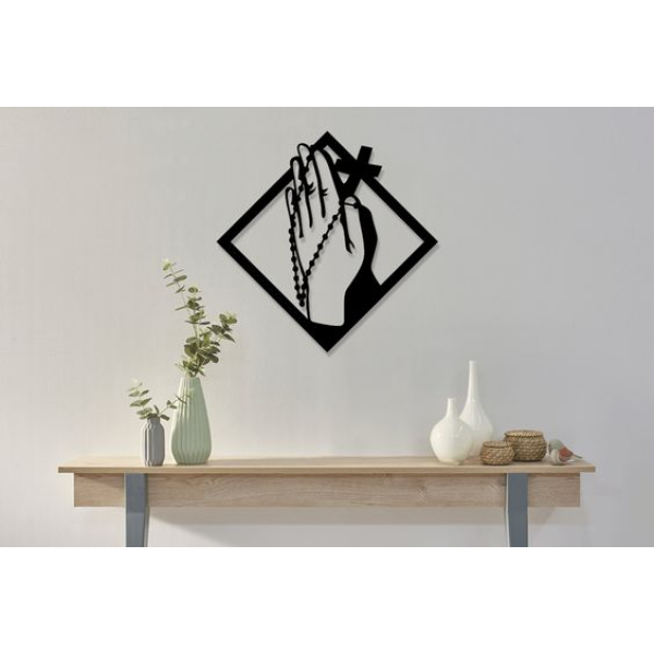 Jesus Cross 3D Wooden Wall Art Home Office Decor In Black 2 FT - Image 2