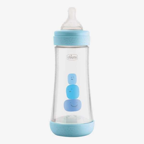 Chicco Perfect 5 300ml Biofunctional Feeding Bottle, Advanced Anti-Colic System, BPA Free, Hygienic Silicone Teat (Blue) - Image 2