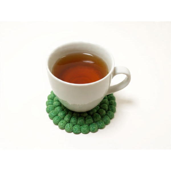 Felt Ball Tea Coaster - Handmade in Nepal - Image 3