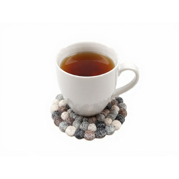 Felt Ball Tea Coaster - Handmade in Nepal - Image 5