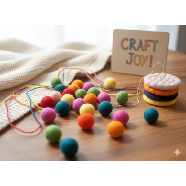 Felt Balls 100 Pcs-2,2 Cm Balls-Mixed Color For Decoration - Image 4
