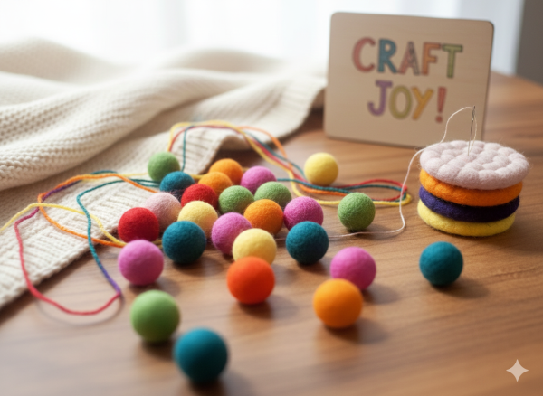 Felt Balls 100 Pcs-2,2 Cm Balls-Mixed Color For Decoration