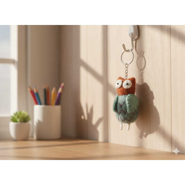 Felt Key Chain | Key Holder | Key Ring | Hand-felted | Handmade in Nepal | Light Weight | Eco-friendly - Image 2
