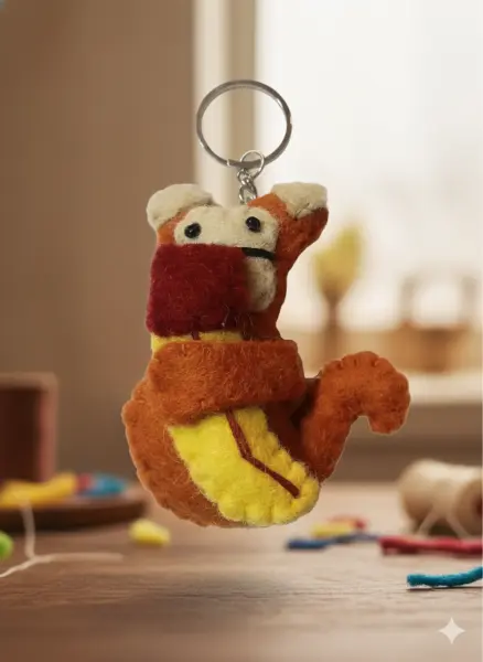 Felt Key Chain | Key Holder | Key Ring | Hand-felted | Handmade in Nepal | Light Weight | Eco-friendly