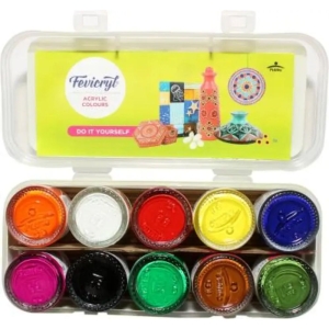 Fevicryl Acrylic 10 Shade Color Set (15ml)