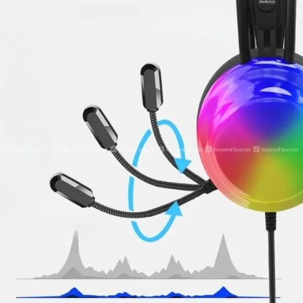 Lenovo G30A LED Gaming Headphones USB Wired Headsets With Microphone  Sound Retractable Active Noise Cancelling Headphone Over Ear Earphone - Image 4