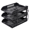 File Tray /Delli 9217ES 3-Compartment File Rack for Office Files/Letter/Document/ Desk Organizer /File Tray File Rack - Black- 1 pcs