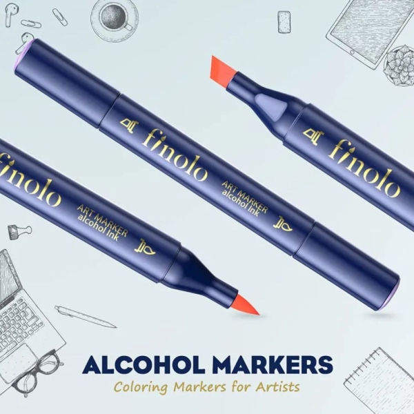 Finolo Double Nib Alcohol Marker For Precise Designing Work (30 sheds) - Image 2