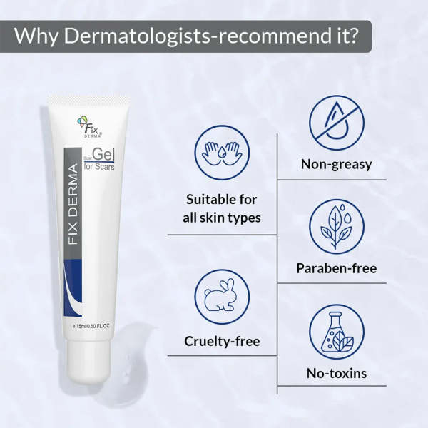 Fix Derma Scar Gel (15ml) used for treatment of Acne Scars, Burns, Injury - Image 4