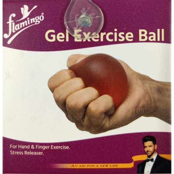 Flamingo Gel Exercise Ball For Wrist Muscles Strengthening And Stress Relief (Soft Red) - Image 2