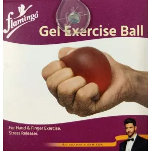 Flamingo Gel Exercise Ball For Wrist Muscles Strengthening And Stress Relief (Soft Red)