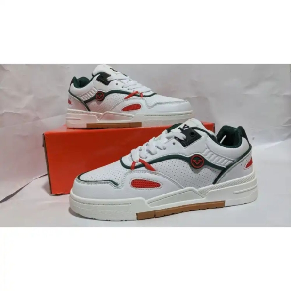 Flat Sole Syntheytic Round Toe Lace-Up Closure Medium Width Casual Sneakers For Men - Image 2