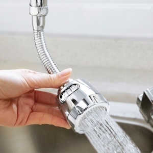 Stainless Steel Flexible 360 Degree Rotating 2 Modes Water Saving Faucet for Kitchen Sink