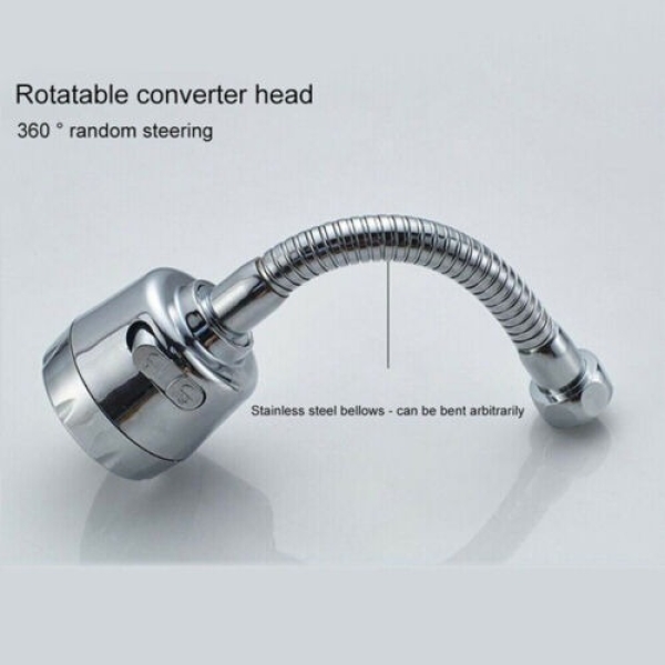 Stainless Steel Flexible 360 Degree Rotating 2 Modes Water Saving Faucet for Kitchen Sink - Image 5